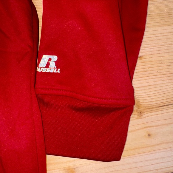 Russell Athletic Dri-Power‎ Red Quarter Zip Pullover Sweatshirt Men's Size L - Picture 7 of 7